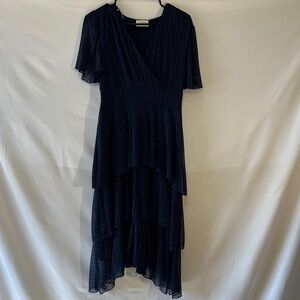 Chic Midnight Blue High-Low Dress